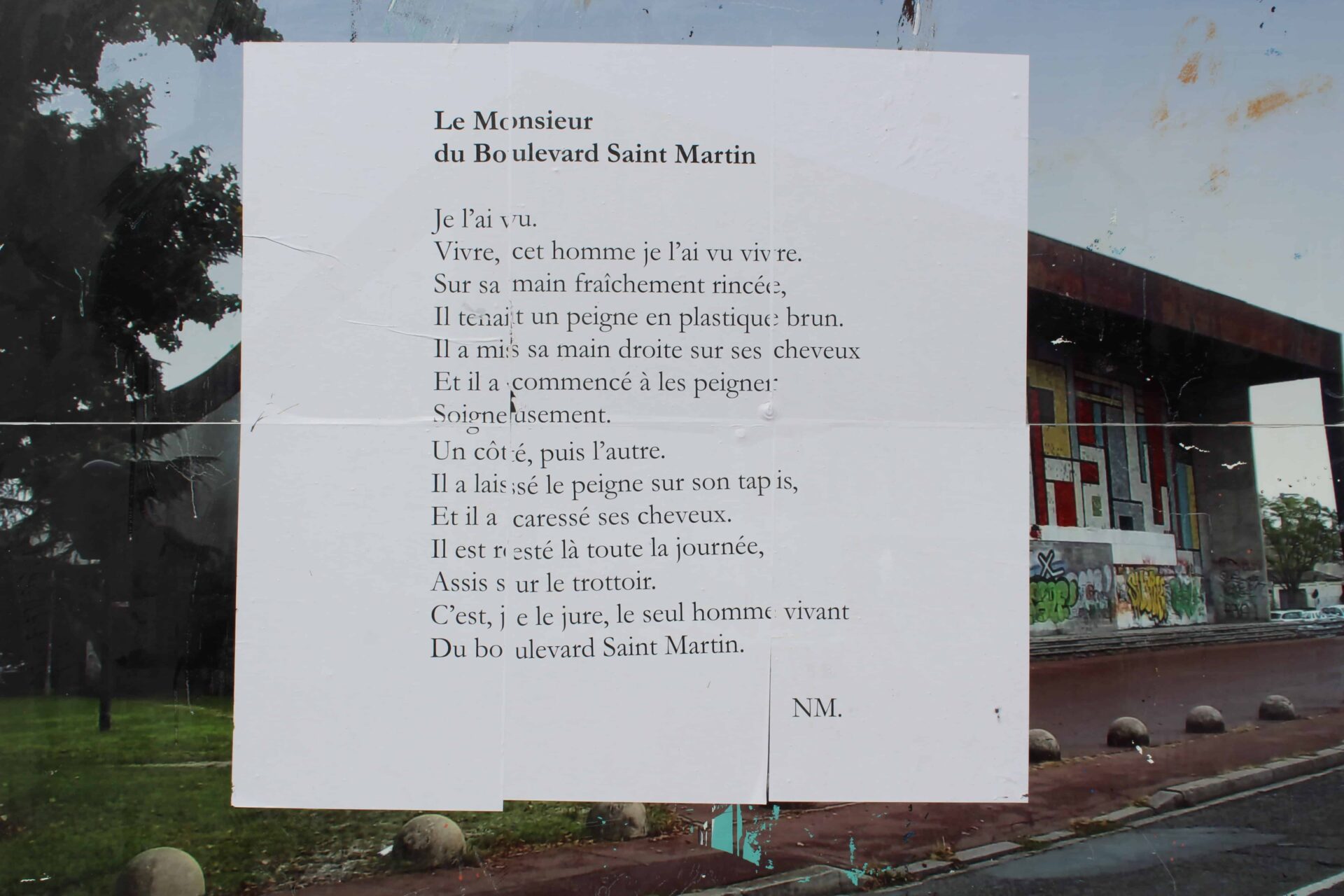 le monsieur du boulevard saint martin, poésie, bordeaux, nathalie man, le grand-parc