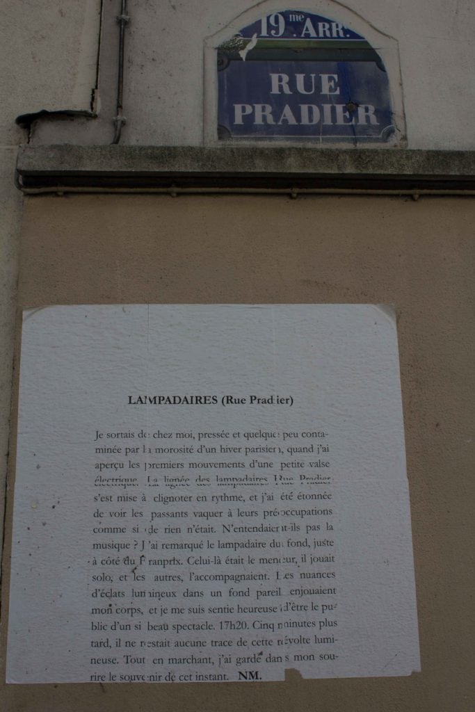 lampadaires, rue pradier, nathalieman, nm, poésie, poèmes de rue, streetart, paris