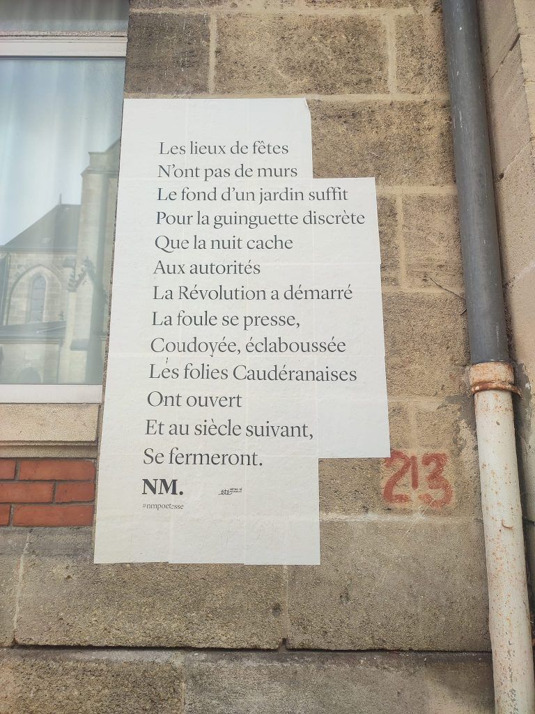 etemetro nathalieman nmpoetesse poesie streetart poemederue fête folies caudéranaise